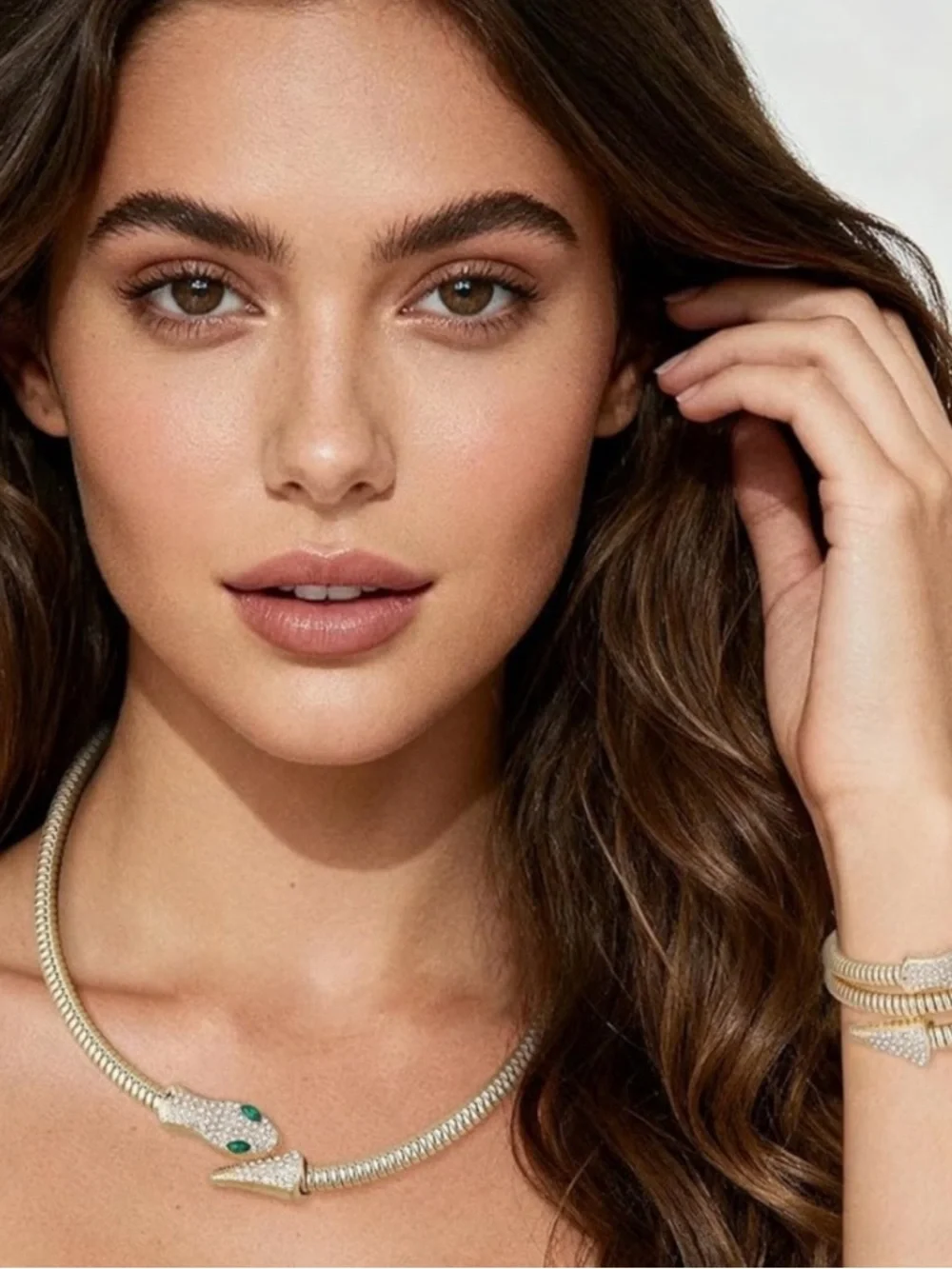 Serpentina Pave Snake Collar & Cuff Set